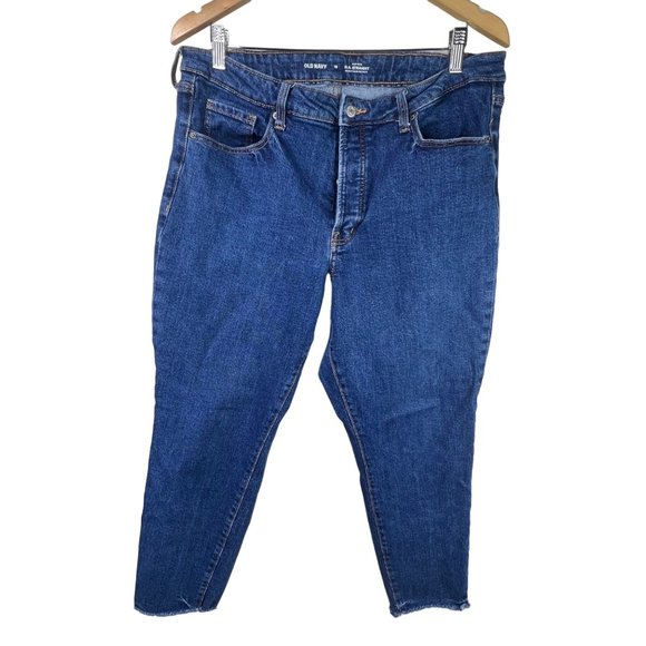 Old Navy Denim - Old Navy High Rise O.G Straight Secret Slim Pockets Frayed Hem Jeans Womens 16